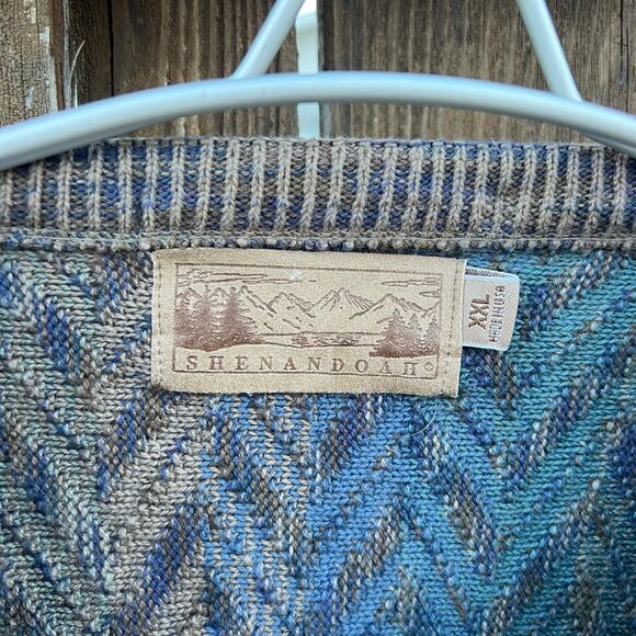 Vintage 90s Shenandoah natural Koogie 3-D Chevron weave knit sweater XXL - Picture 5 of 6